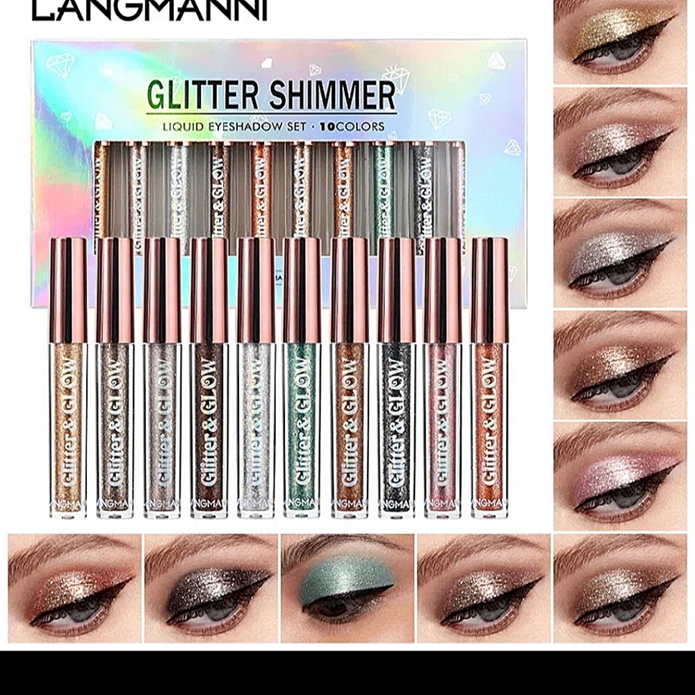 10pcs Diamond Sparkling Liquid Eyeshadow Set